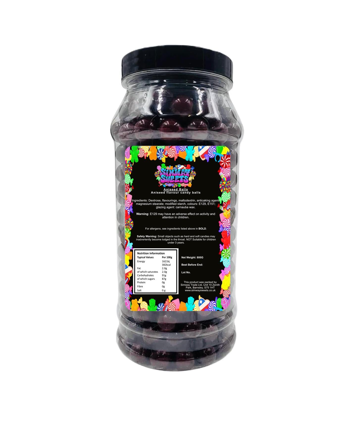 Aniseed Balls Retro Sweets Gift Jar - 800g
