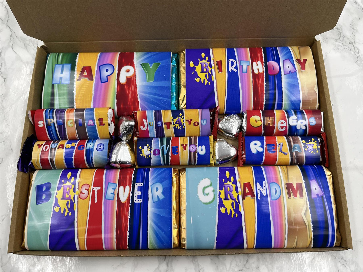 Fun Novelty Birthday Chocolate Wrapper Gift Box - Grandma