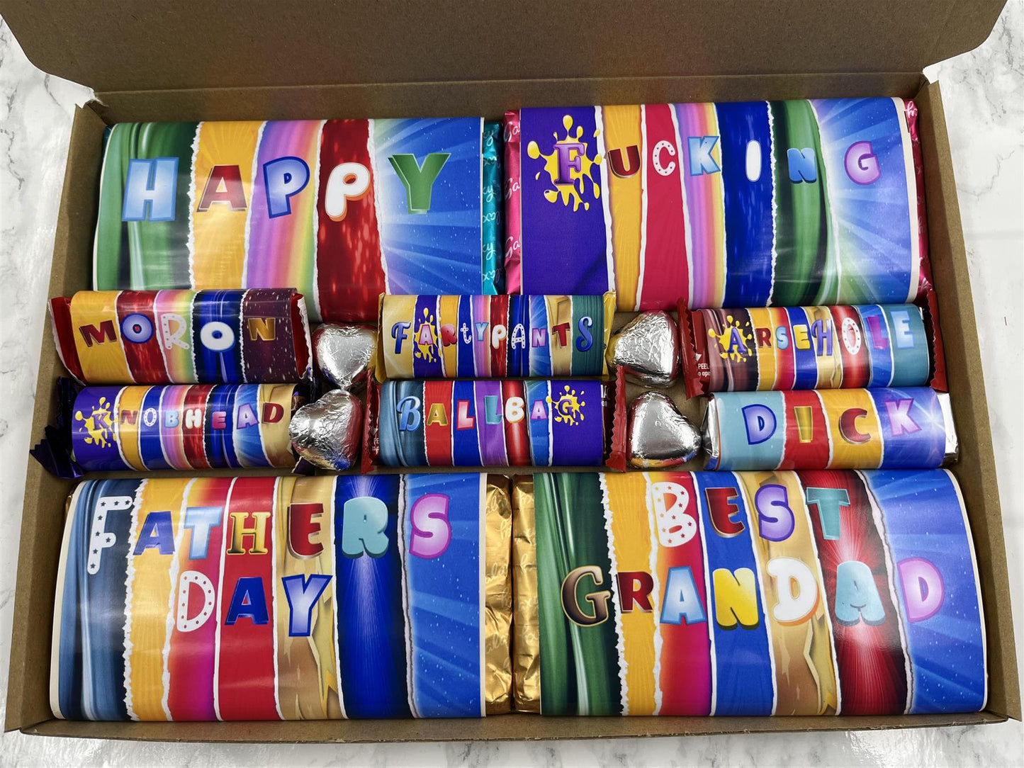 Rude Sweary Fathers Day Novelty Chocolate Wrapper Gift Box - Best Grandad