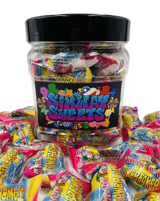 Simway Sweets Jar 440g - Jaw Breakers Tropical - Individually Wrapped Sweets - Approximately 40 Pieces