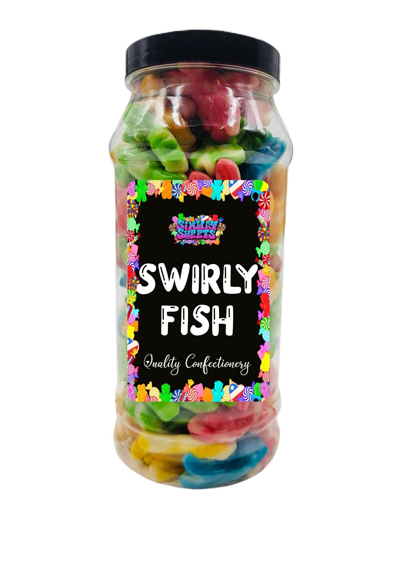 Swirly Fish Jelly Gummy Retro Sweets Gift Jar - 755g