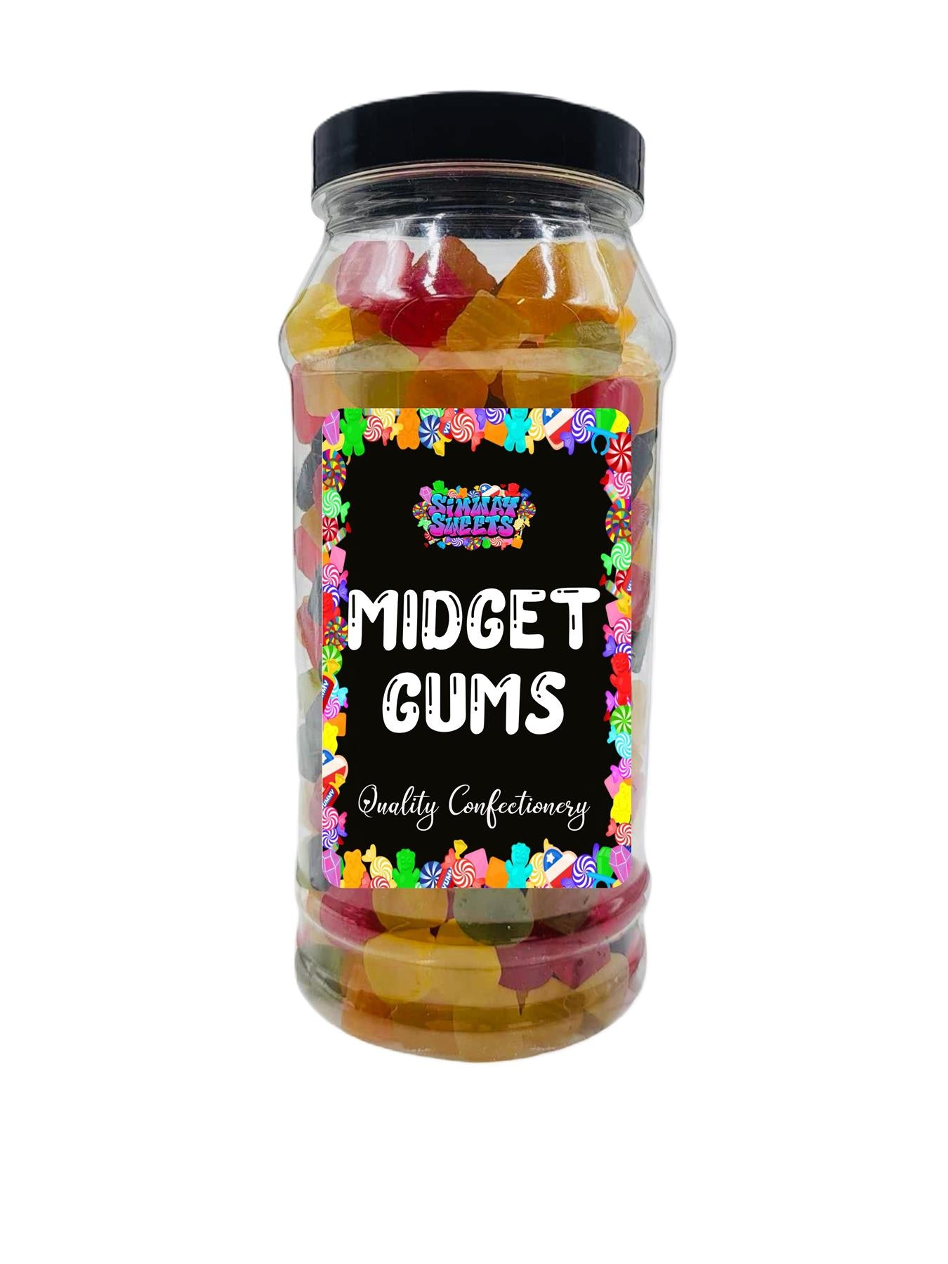 Midget Gum Gems Jelly Gummy Retro Sweets Gift Jar - 735g