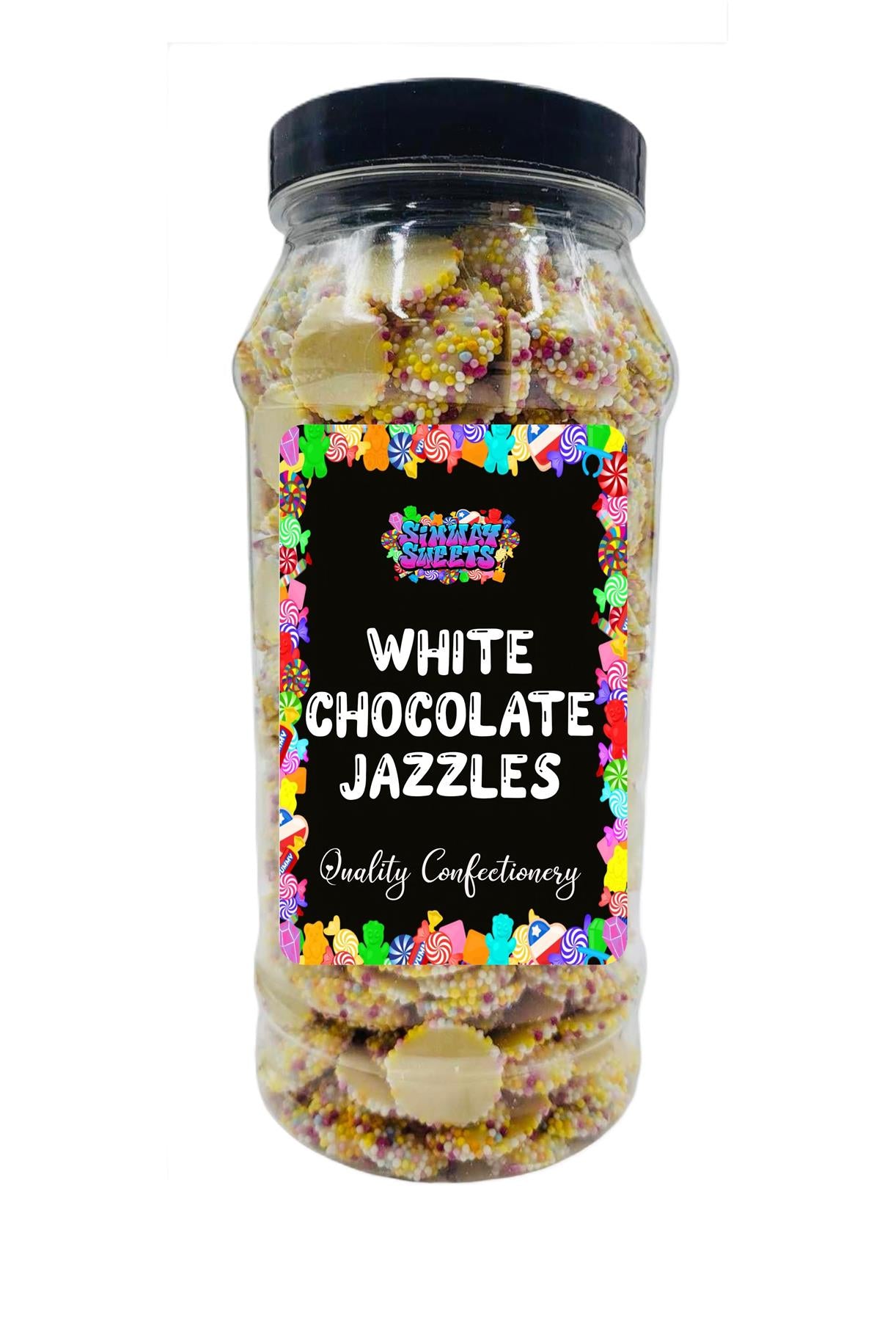 White Chocolate Jazzies Snowies Retro Sweets Gift Jar - 605g