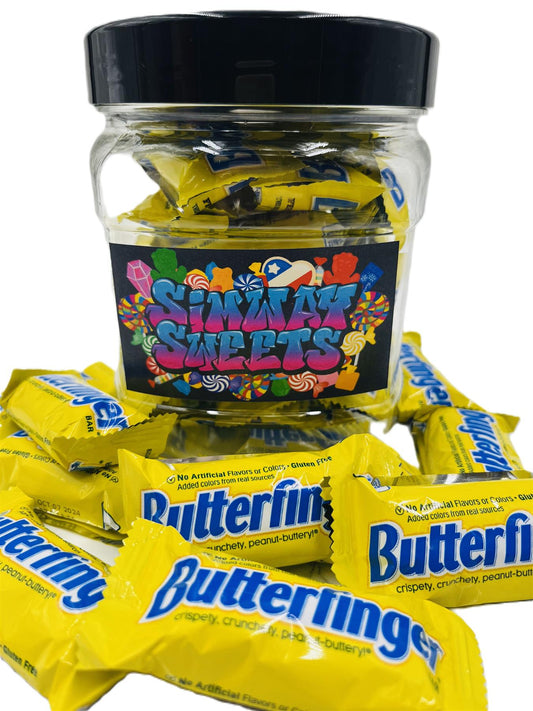 Simway Sweets Jar 490g - Butterfinger Fun Size Chocolates - Individually Wrapped American Chocolate - Approximately 20 Pieces