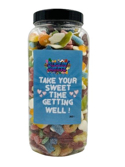 Simway Sweets 'Get Well Soon' Mix Sweet Gift Huge Mega 3KG Candy Jar - Pick Your Mix!