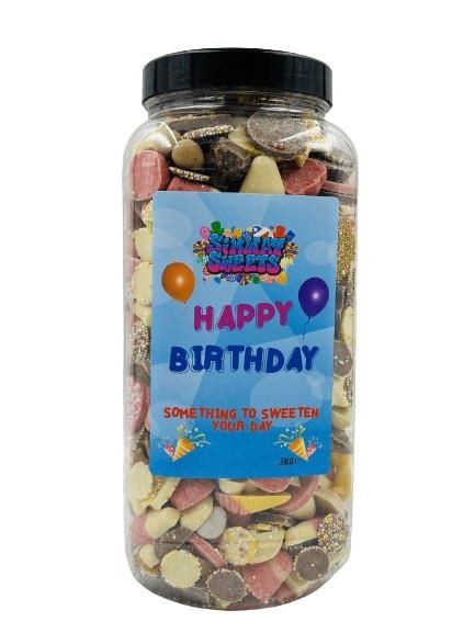 Simway Sweets 'Happy Birthday' Gift Huge Mega 3KG Sweet Jar - Pick Your Mix!