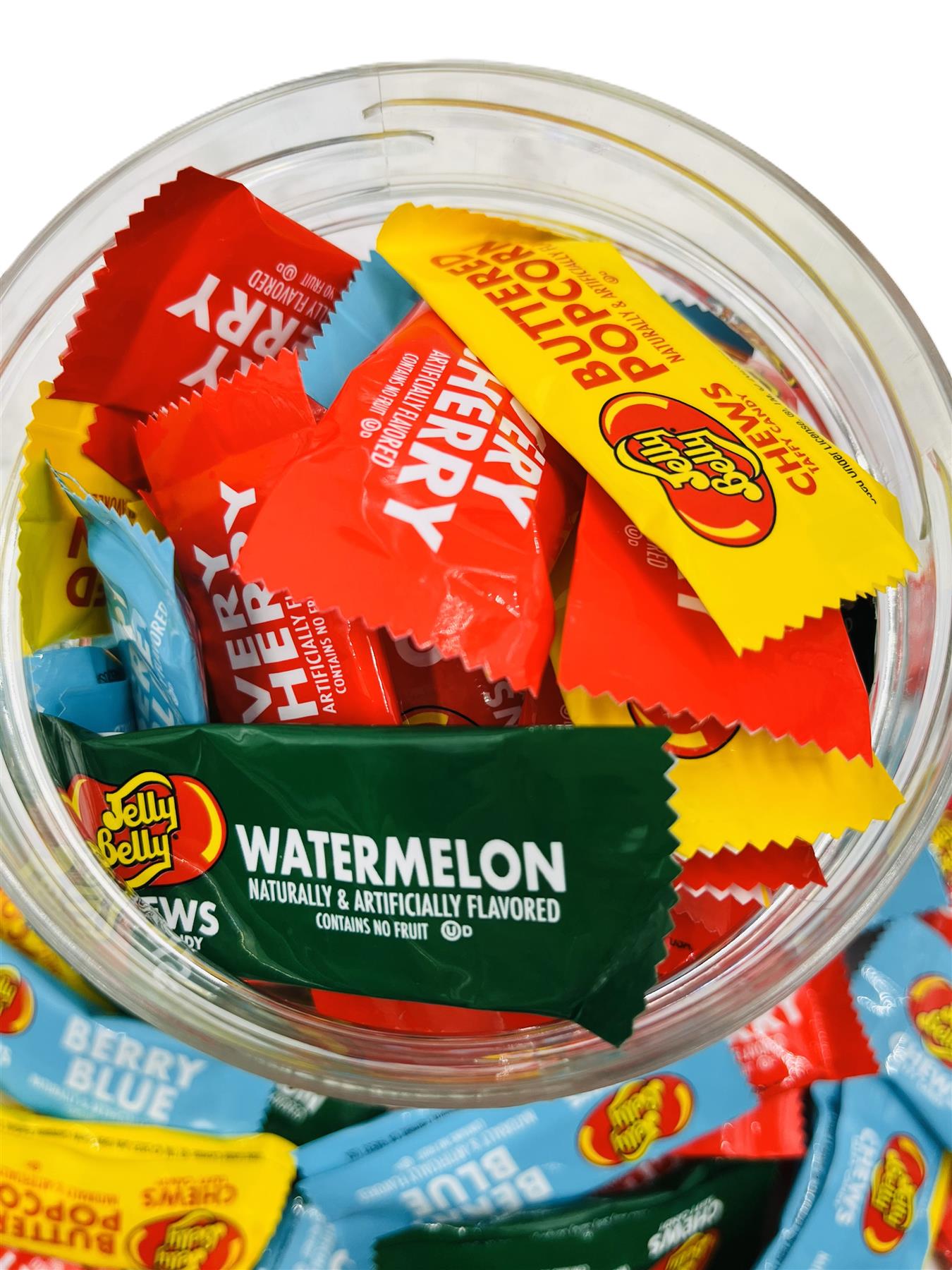 Simway Sweets Jar 590g - Jelly Belly Taffy Chews - Individually Wrapped American Sweets - Approximately 62 Pieces