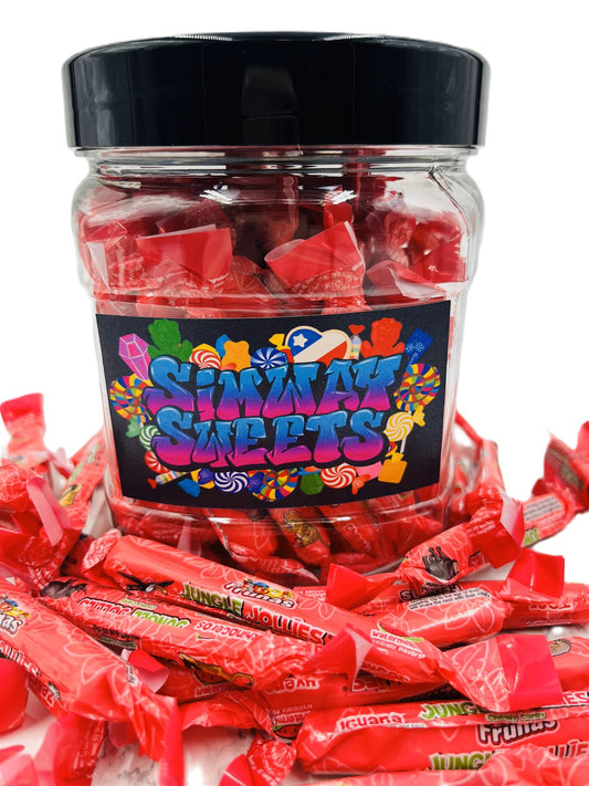 Simway Sweets Jar 530g - Jungle Jollies Watermelon Flavour - Individually Wrapped American Sweets - Approximately 48 Pieces