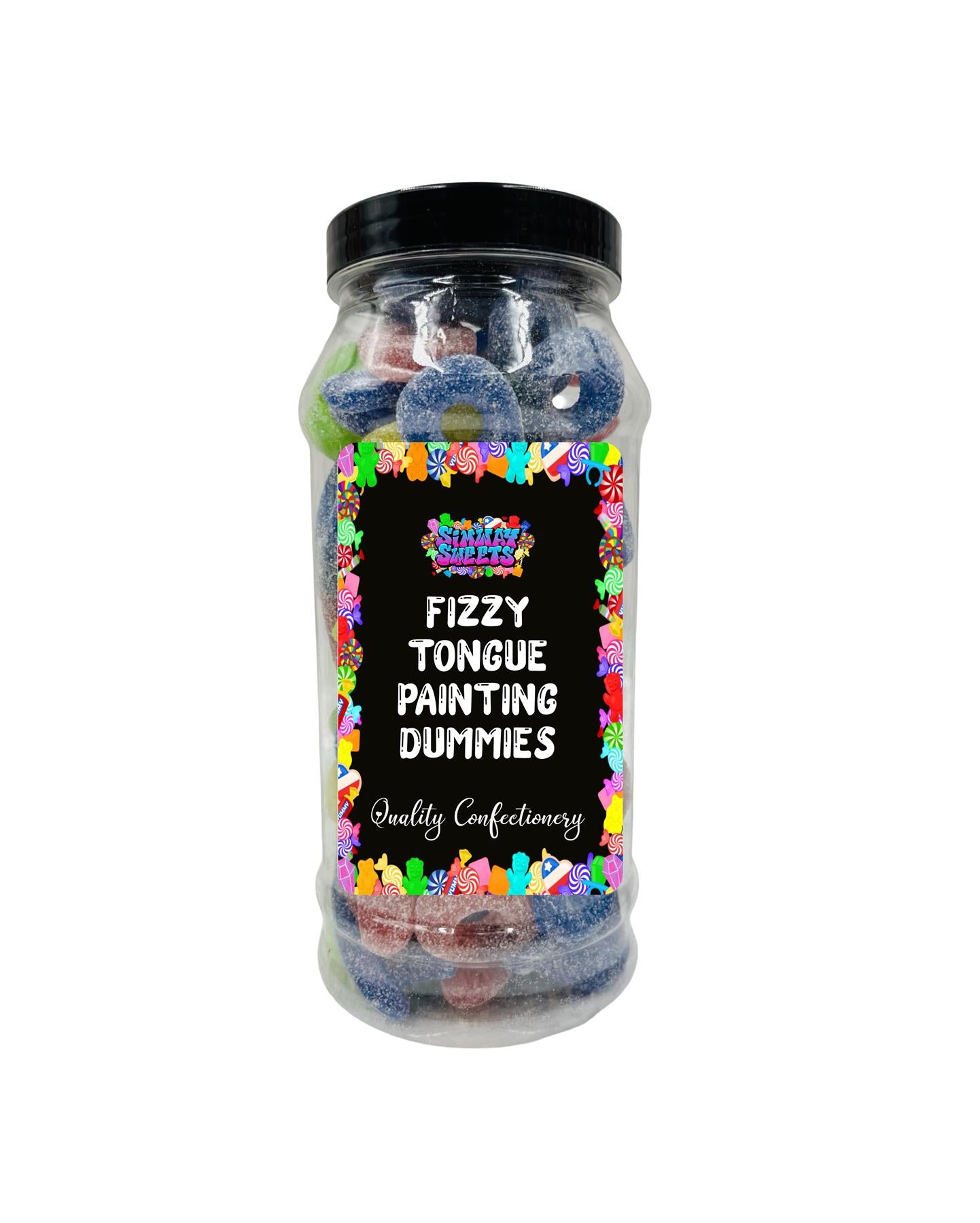Fizzy Tongue Painting Dummies Retro Sweets Gift Jar - 515g