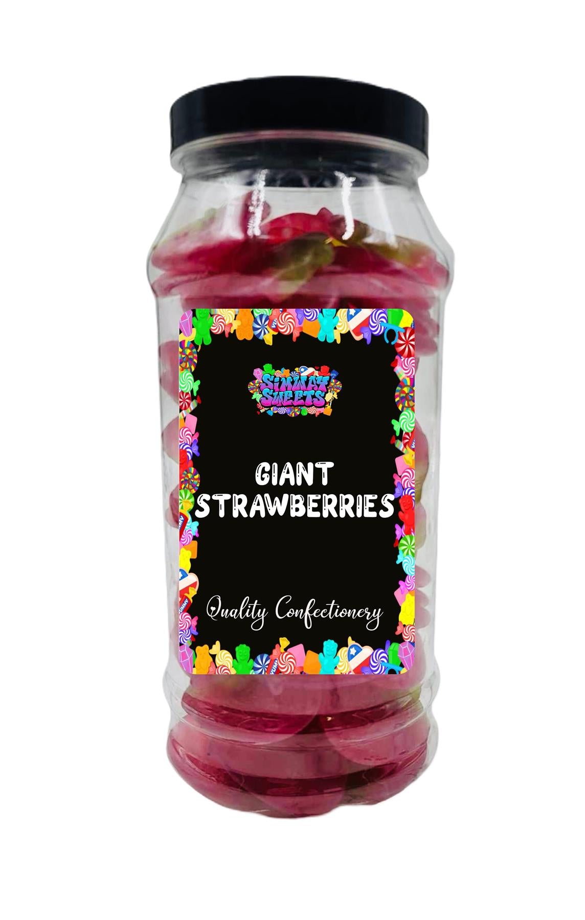 Giant Strawberries Retro Sweets Gift Jar - 620g
