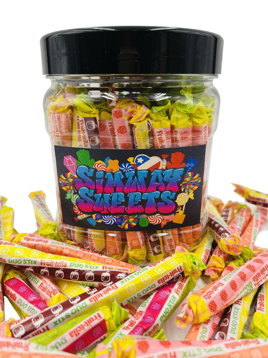 Simway Sweets Jar 760g - Fruitella Duo Stix - Individually Wrapped Sweets - Approximately 75 Pieces