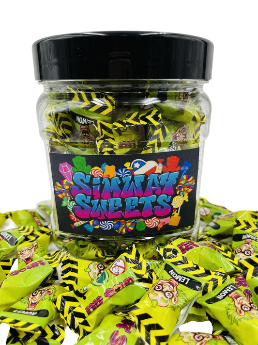 Simway Sweets Jar 385g - Dr Sour Lemon Blasts - Individually Wrapped Sweets - Approximately 80 Pieces