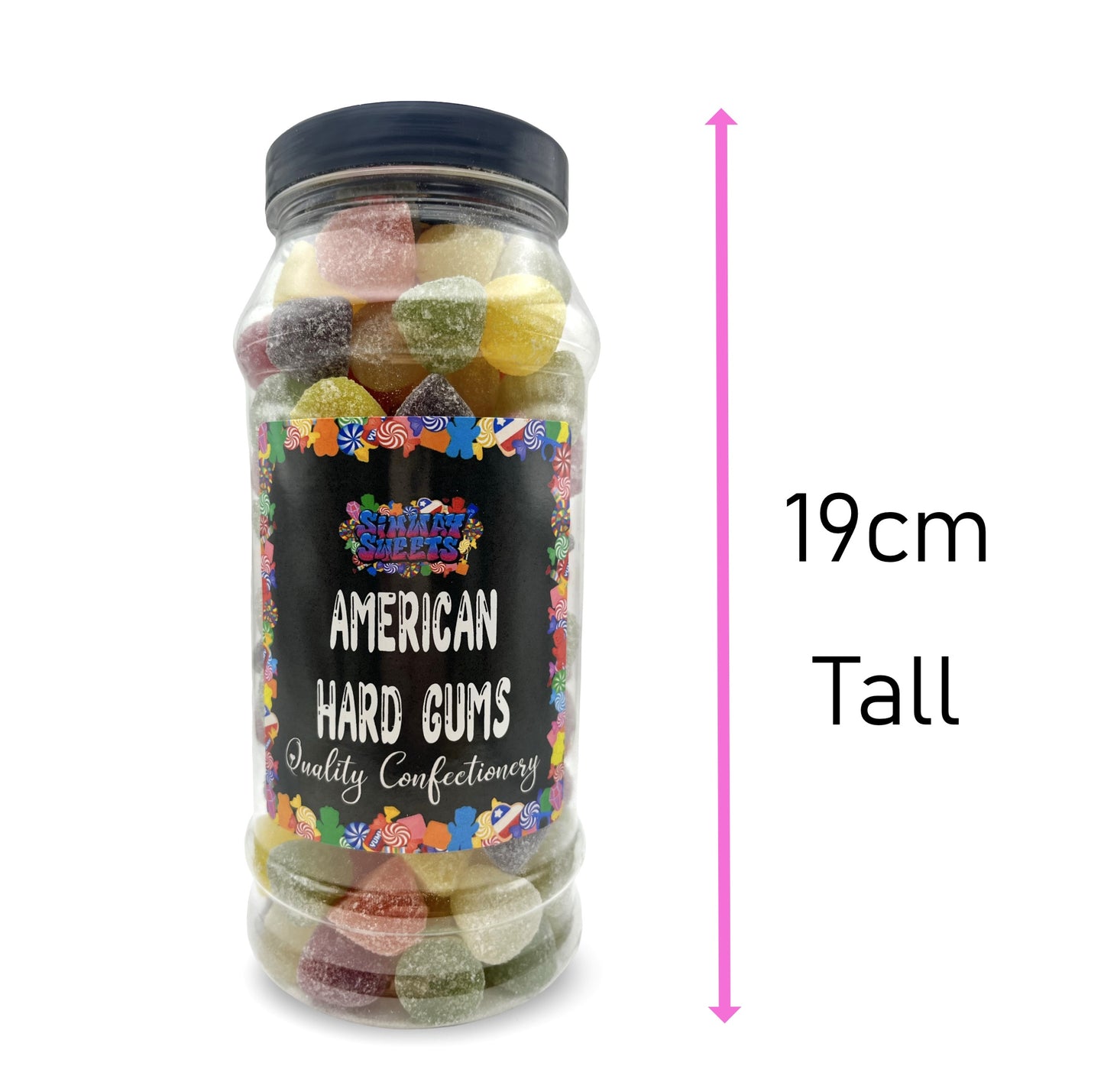 American Hard Gums Retro Fruit Flavour Sweets Gift Jar - 785g