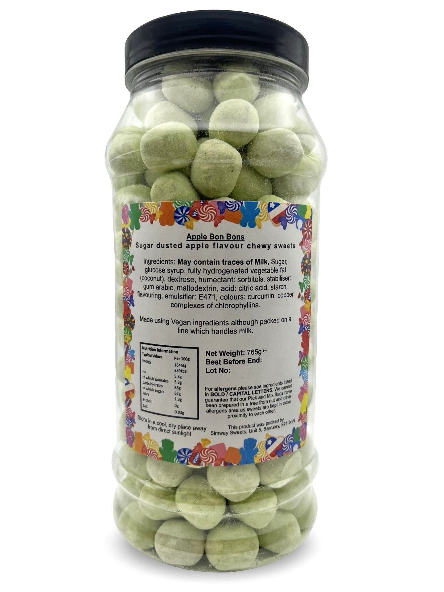 Apple Flavour Bon Bons Retro Sweets Bon Bons Gift Jar - 765g