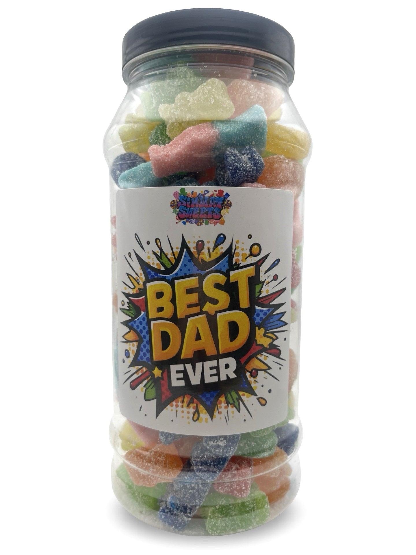 Father's Day Sweet Jar CHOOSE YOUR DESIGN full of Fizzy Pick n Mix - 660g