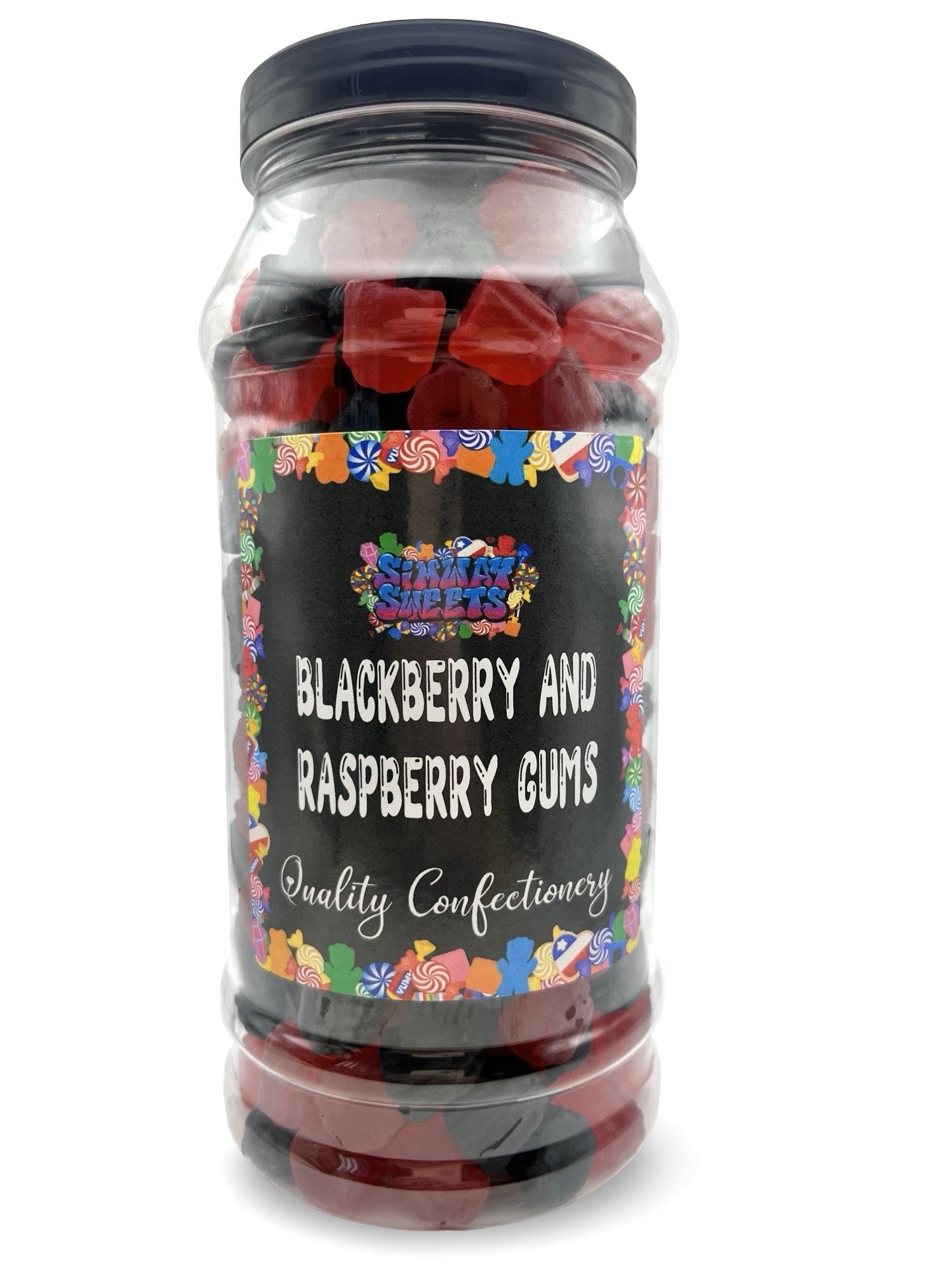 Blackberry & Raspberry Gums Jelly Gummy Retro Sweets Gift Jar - 770g