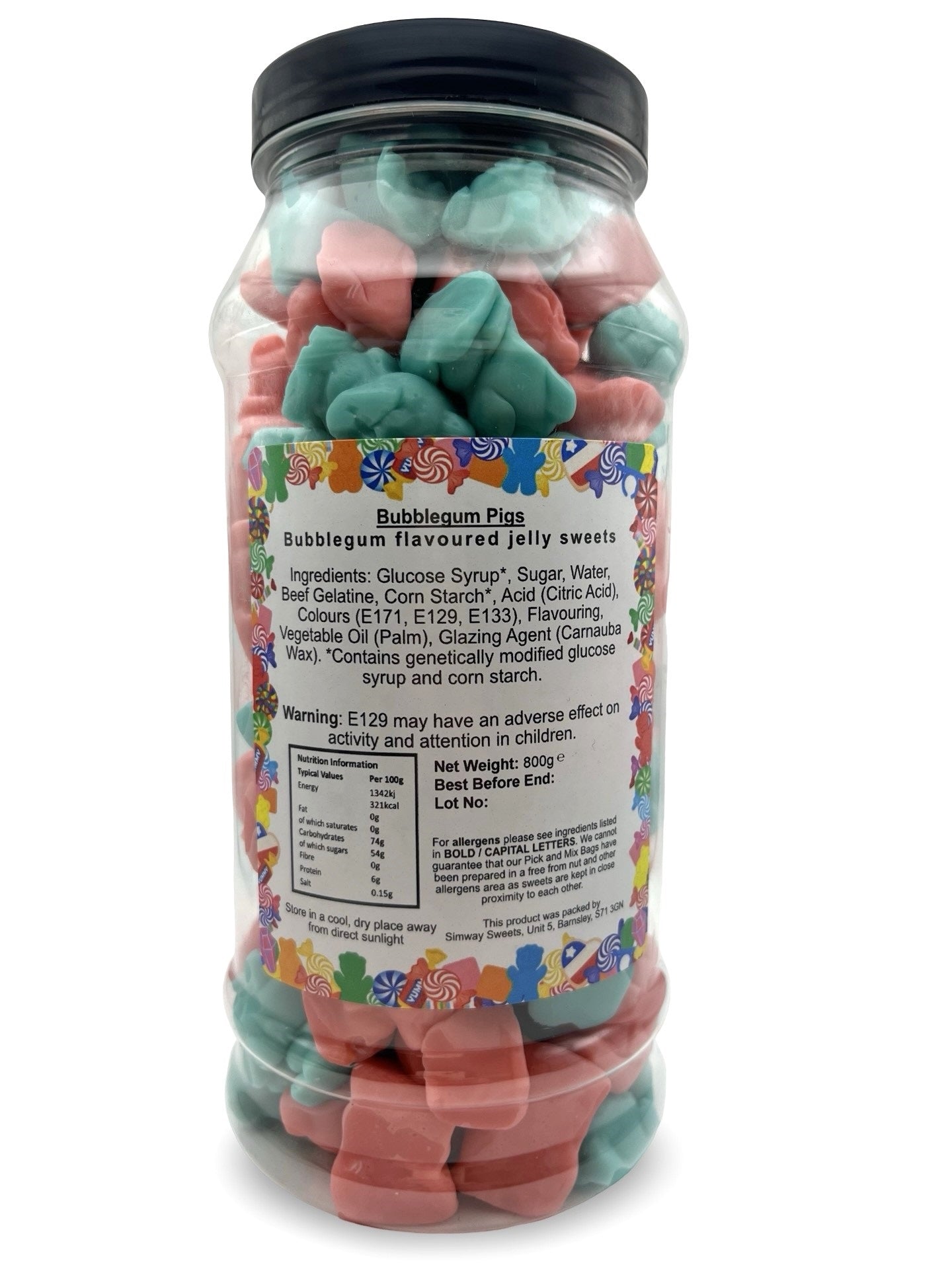 Bubblegum Pigs Sweet Gift Jar - 800g