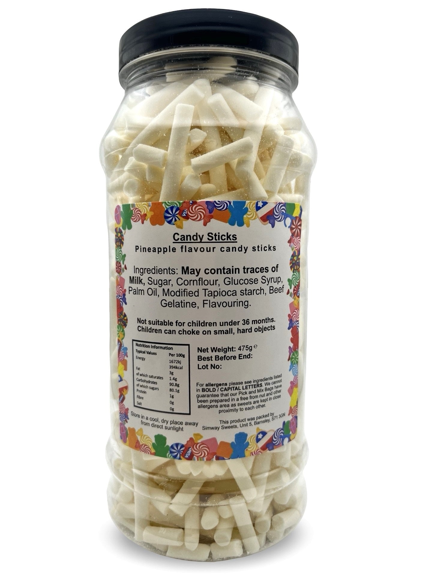 Candy Sticks Sweets Gift Jar - 475g