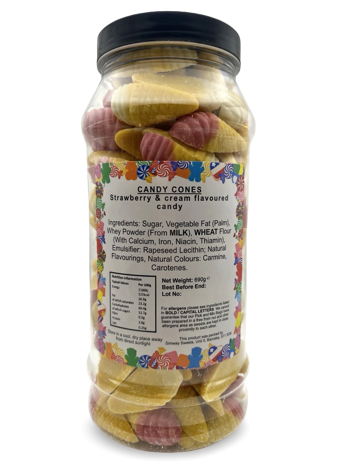 Chocolate Candy Cones Ice Cream Shapes Retro Sweets Gift Jar - 690g