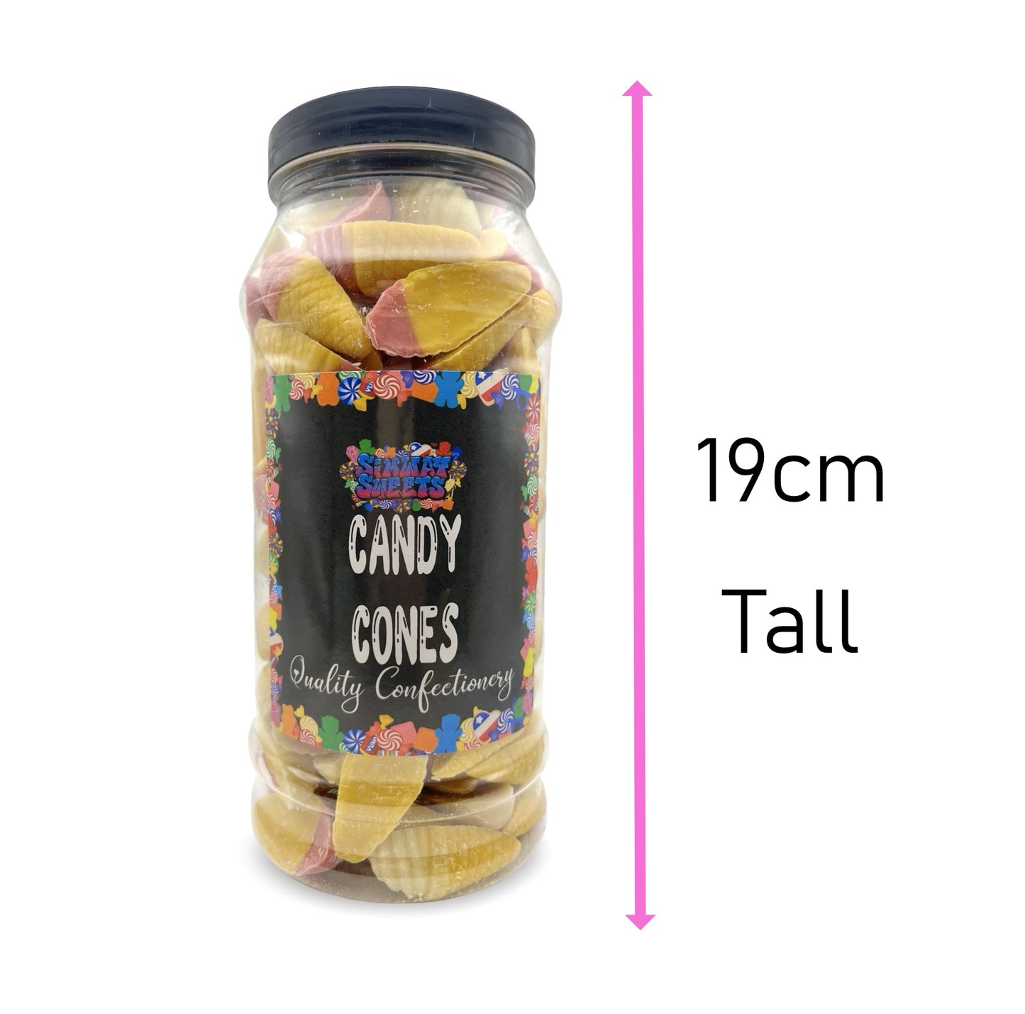 Chocolate Candy Cones Ice Cream Shapes Retro Sweets Gift Jar - 690g