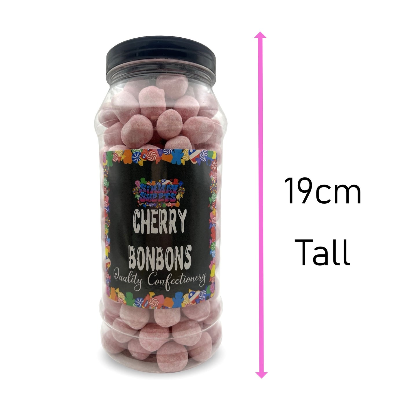 Cherry Flavour BonBons Retro Sweets Bon Bons Gift Jar - 750g
