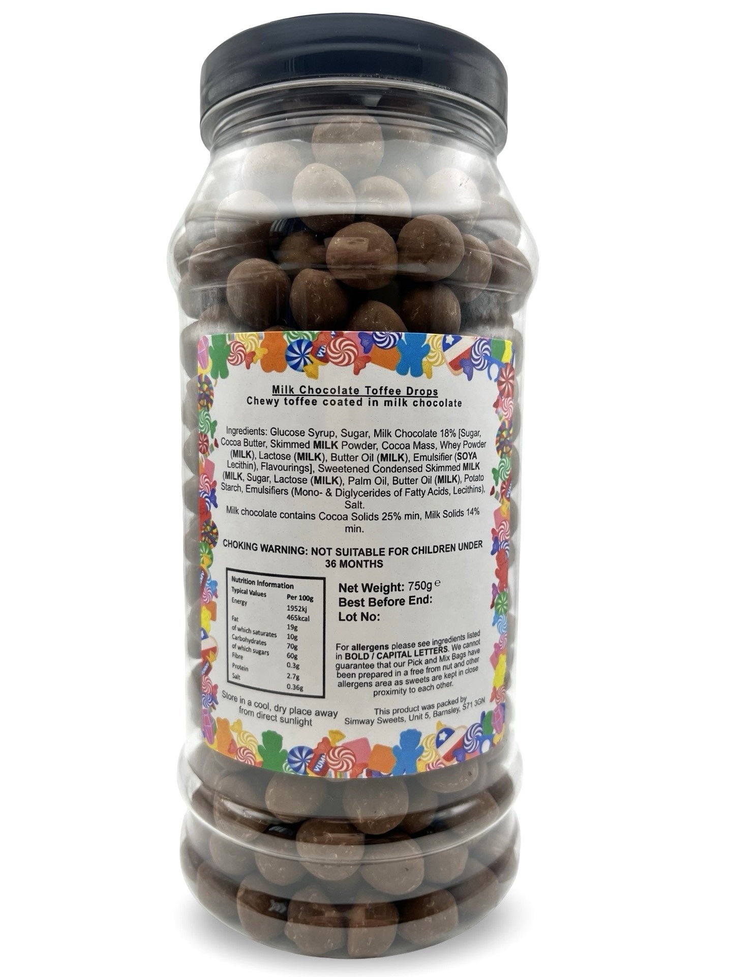 Chewing Nuts Retro Sweets Gift Jar Chewy Chocolate Toffee Pieces - 750g