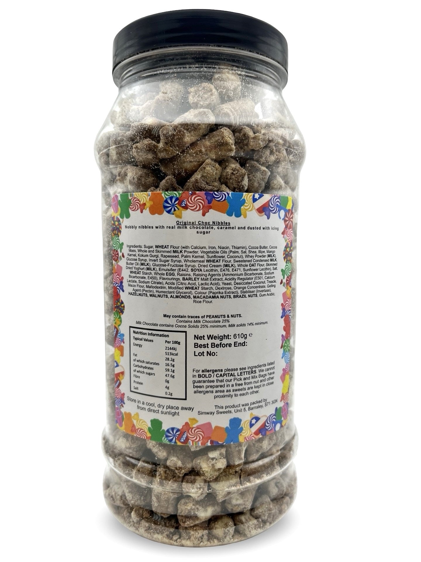 Original Choc Nibbles Retro Sweets Gift Jar - 610g