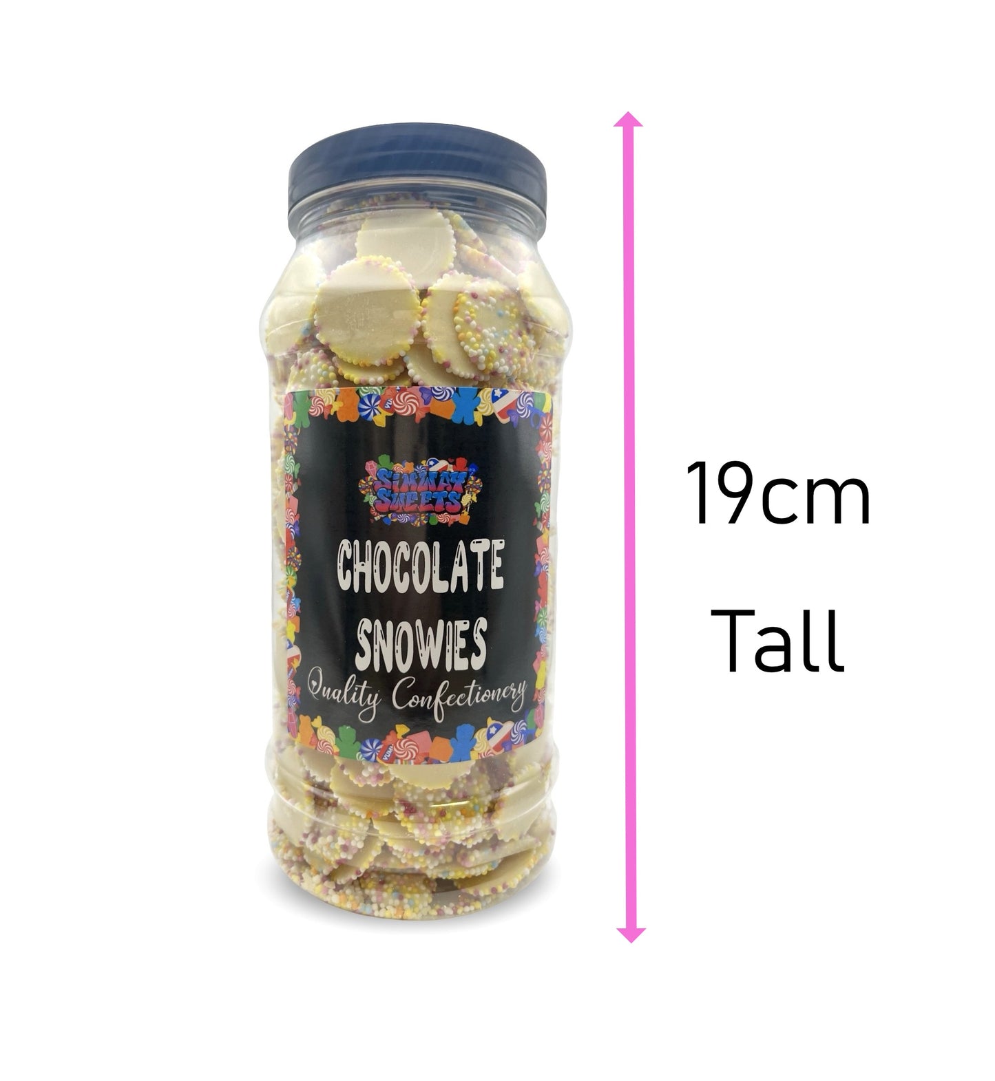 White Chocolate Jazzies Snowies Retro Sweets Gift Jar - 605g