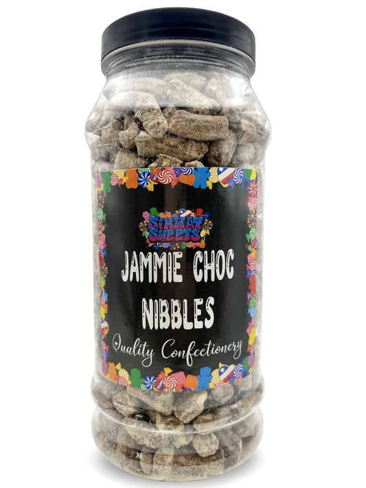 Jammie Flavour Choc Nibbles Retro Sweets Gift Jar - 600g