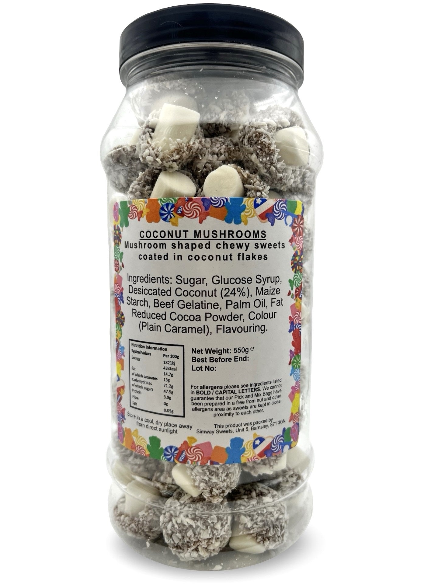 Coconut Mushrooms Retro Sweets Gift Jar - 550g