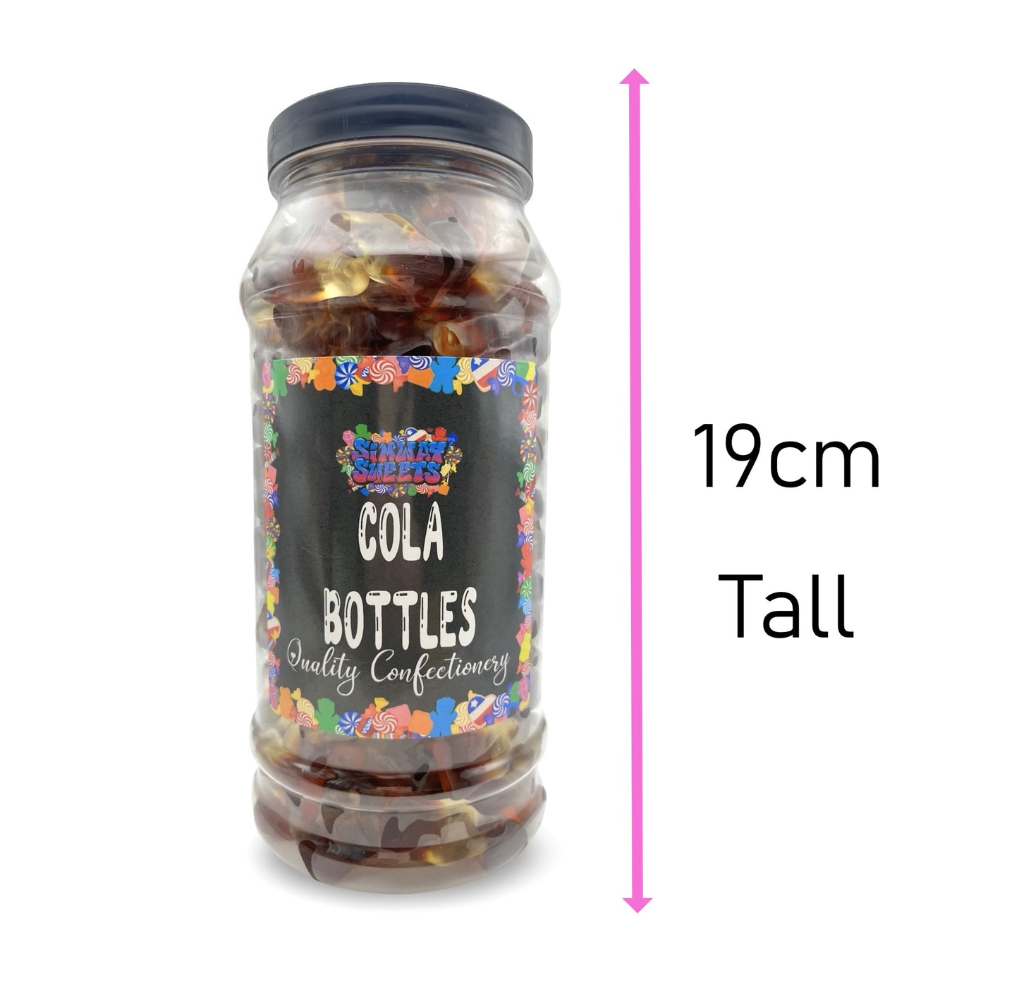 Cola Bottles Retro Sweets Cola Flavoured Gummy Sweets Gift Jar - 870g