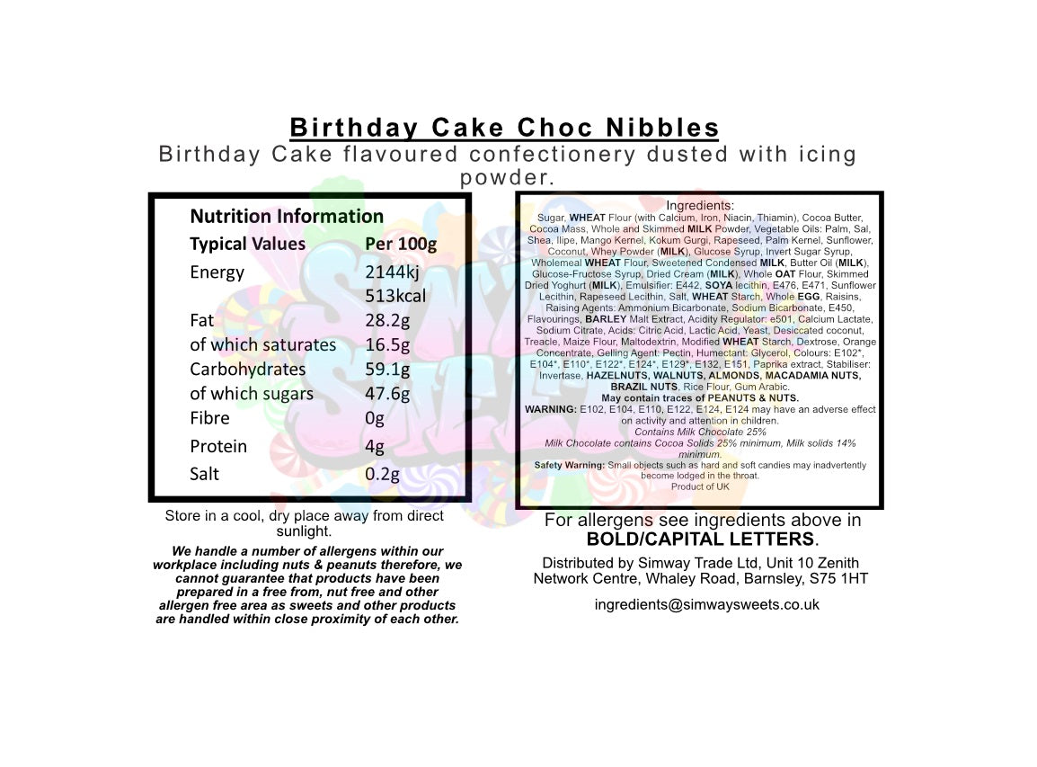 Chocolate Nibbles - Birthday Cake