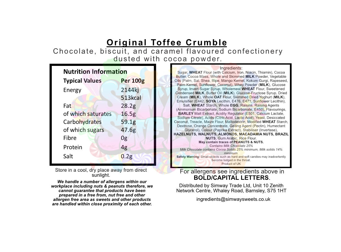 Chocolate Nibbles - Toffee Crumble