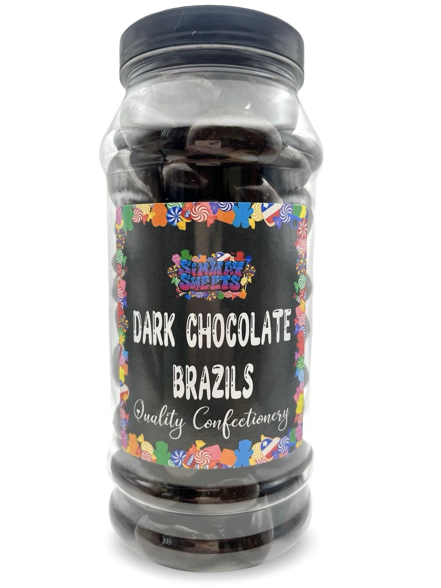 Dark Chocolate Brazil Nuts Choc Brazils Retro Sweets Gift Jar - 725g