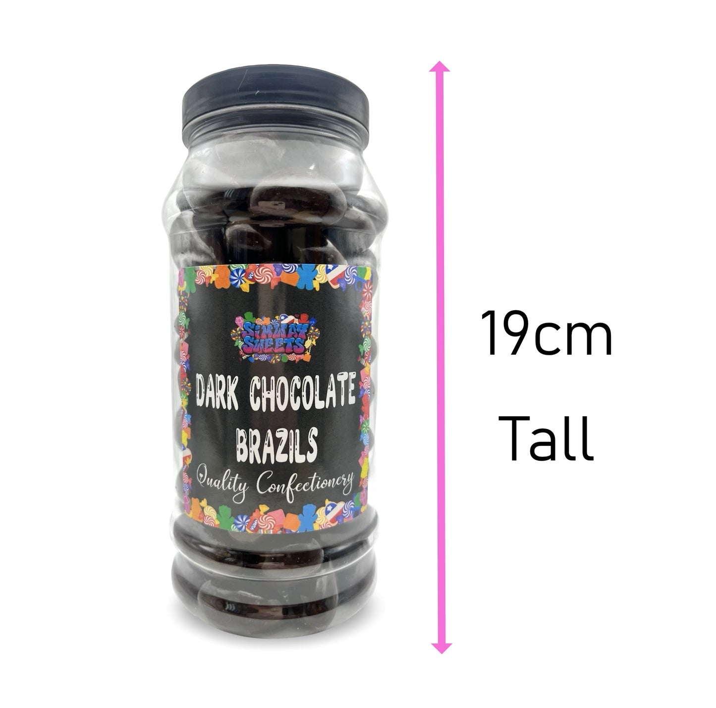 Dark Chocolate Brazil Nuts Choc Brazils Retro Sweets Gift Jar - 725g