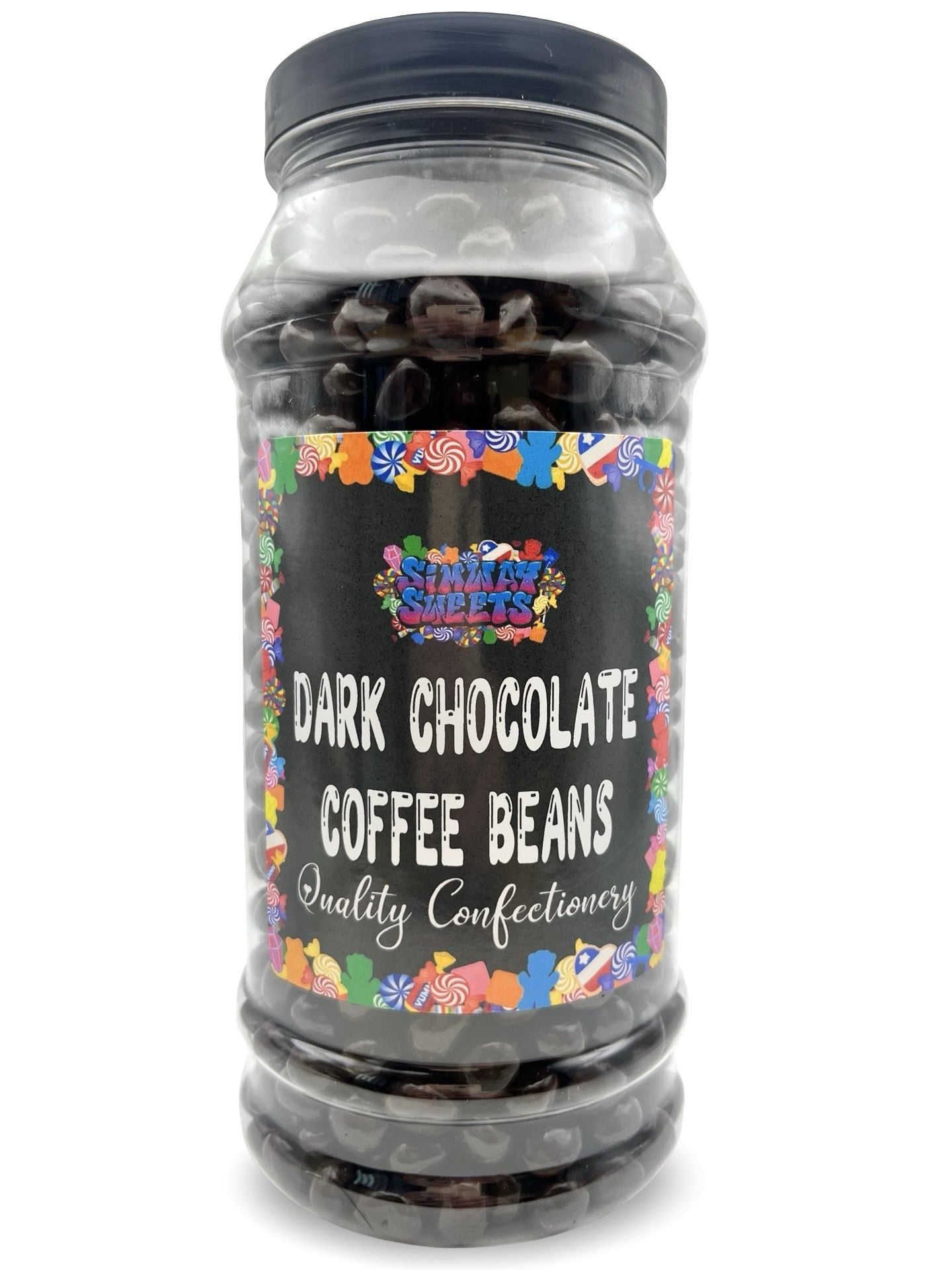 Dark Chocolate Coffee Beans Retro Sweets Gift Jar - 700g
