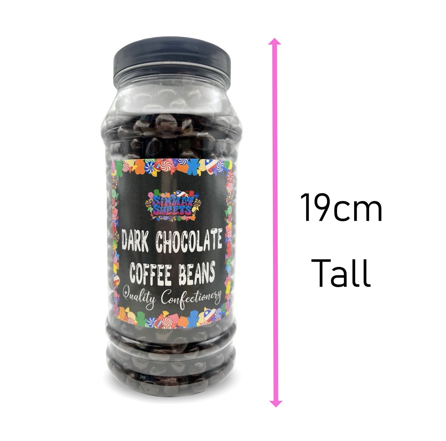 Dark Chocolate Coffee Beans Retro Sweets Gift Jar - 700g