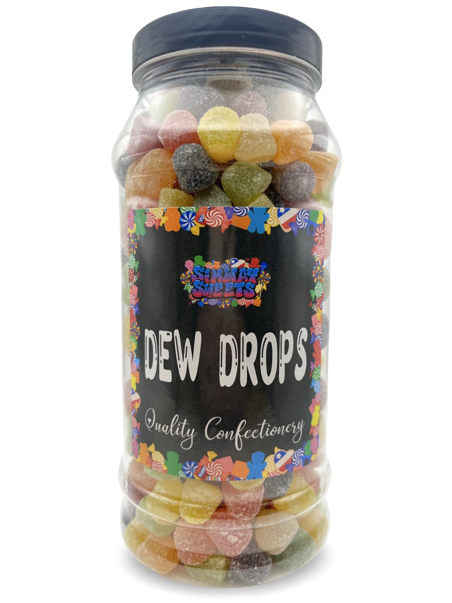 Dew Drops Fruit Flavour Gummy Retro Sweets Gift Jar - 770g