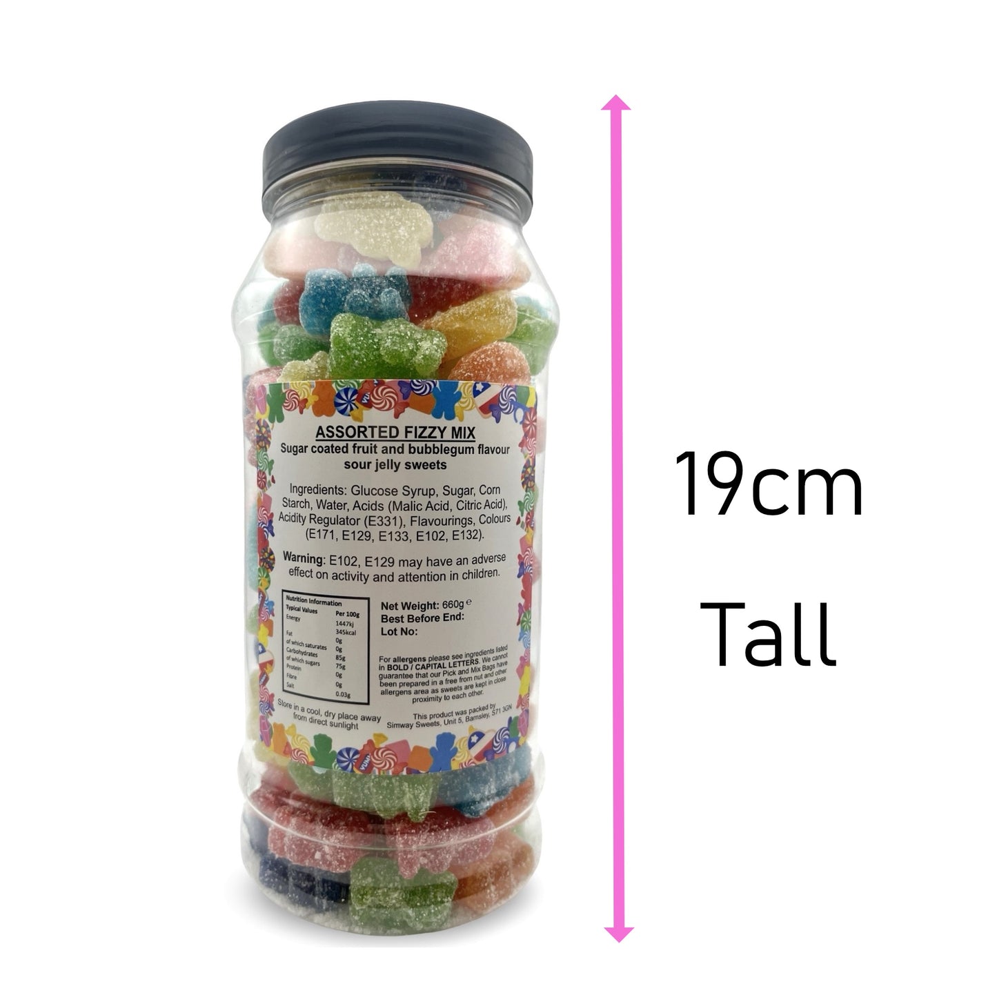 Father's Day Sweet Jar CHOOSE YOUR DESIGN full of Fizzy Pick n Mix - 660g