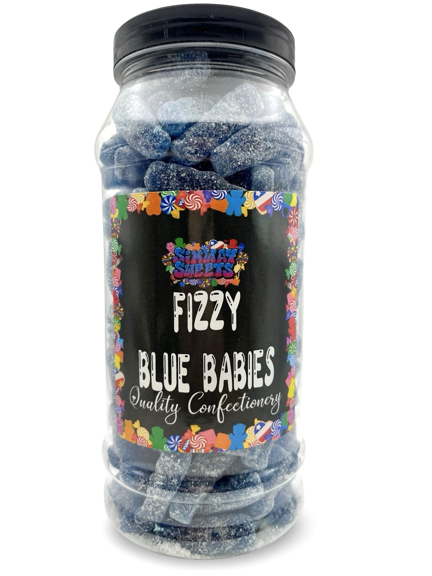 Fizzy Blue Babies Retro Sweets Gift Jar Blue Sweets - 700g