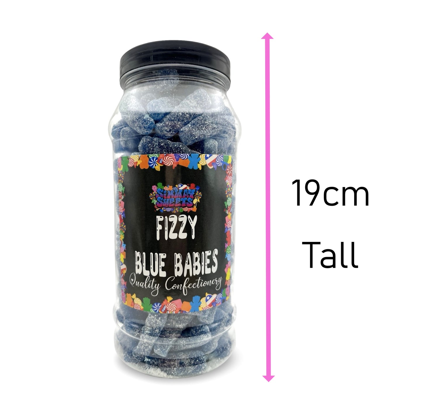 Fizzy Blue Babies Retro Sweets Gift Jar Blue Sweets - 700g