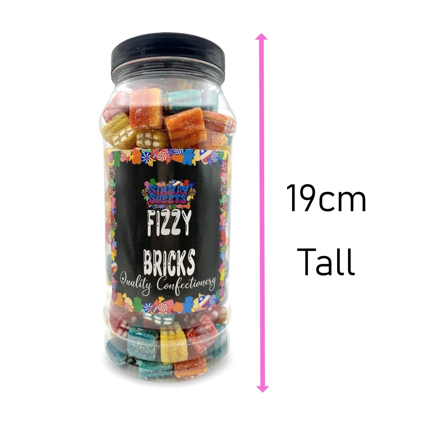 Fizzy Bricks Retro Sour Gummy Sweets Gift Jar - 625g