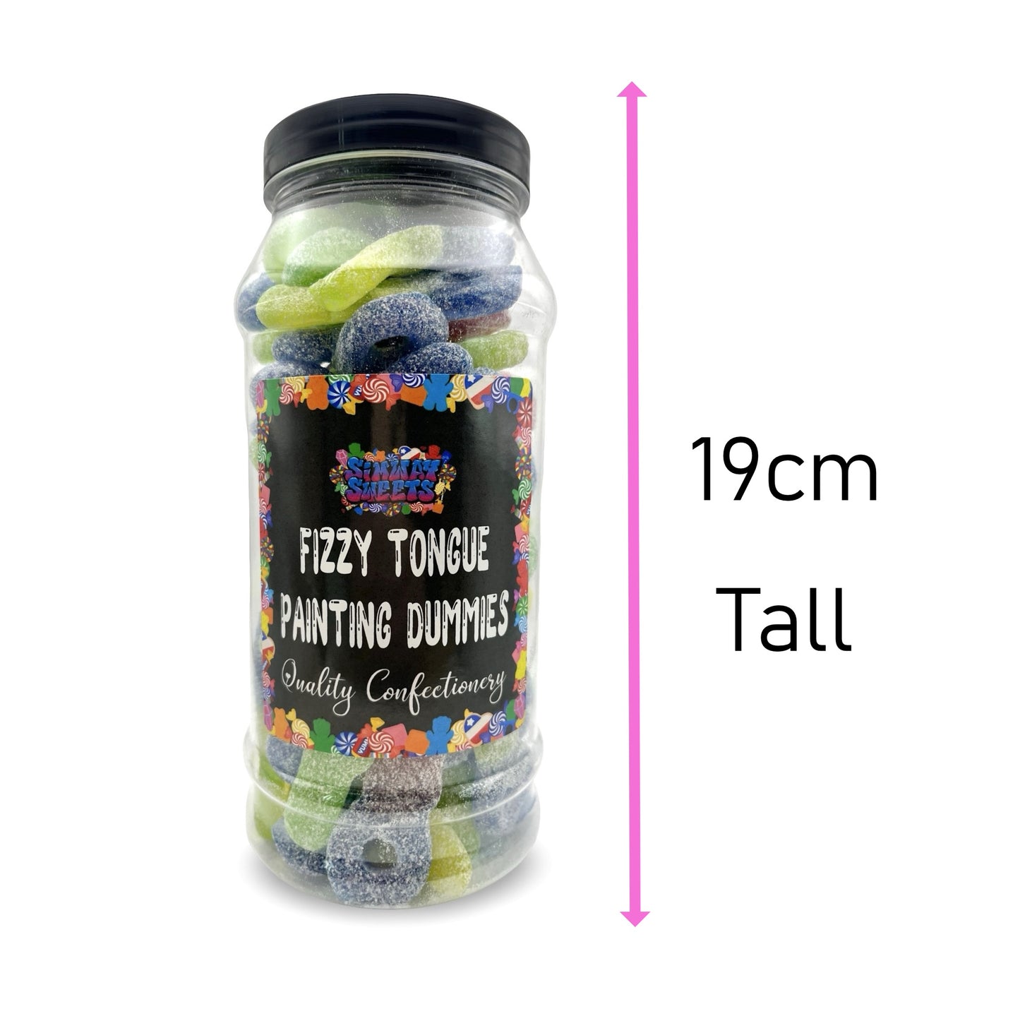 Fizzy Tongue Painting Dummies Retro Sweets Gift Jar - 560g