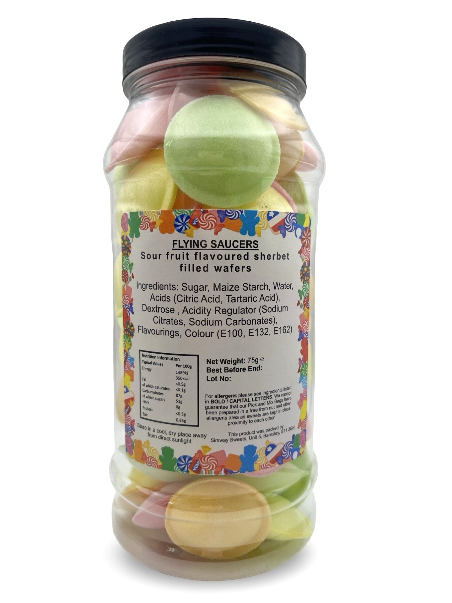 Flying Saucers UFO Retro Sweets Gift Jar - 75g