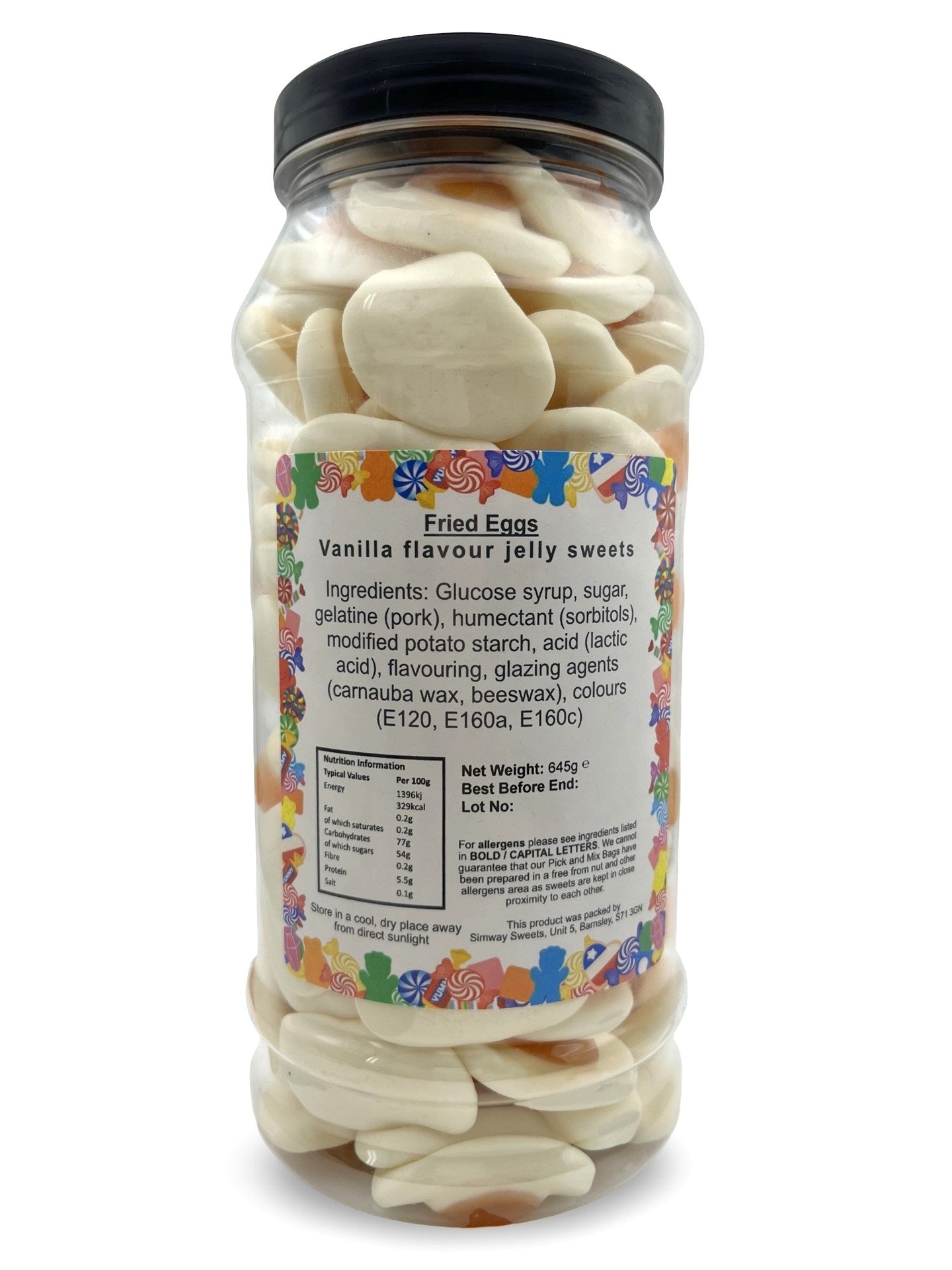Fried Eggs Gummy Retro Sweets Gift Jar - 645g