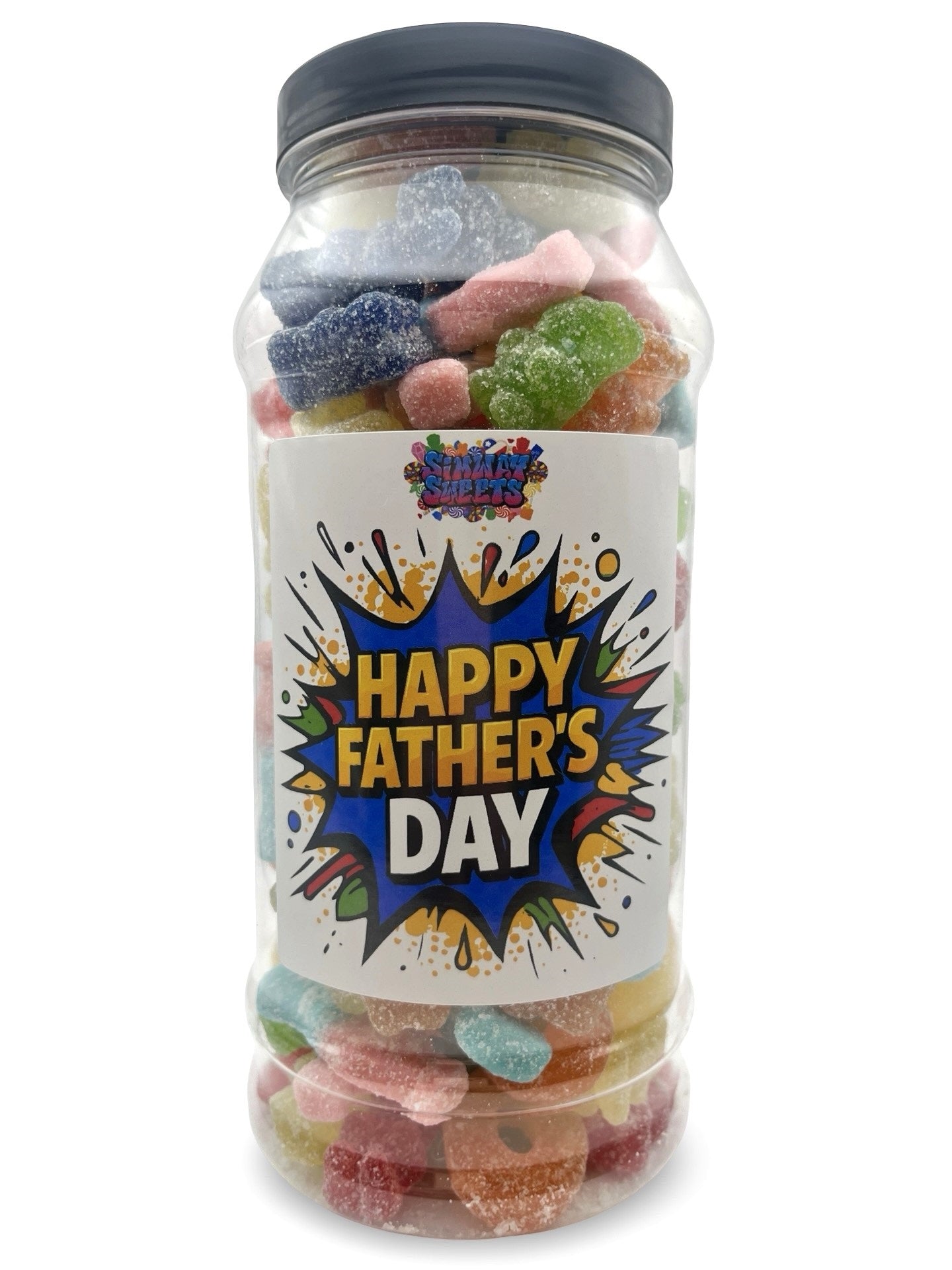 Father's Day Sweet Jar CHOOSE YOUR DESIGN full of Fizzy Pick n Mix - 660g