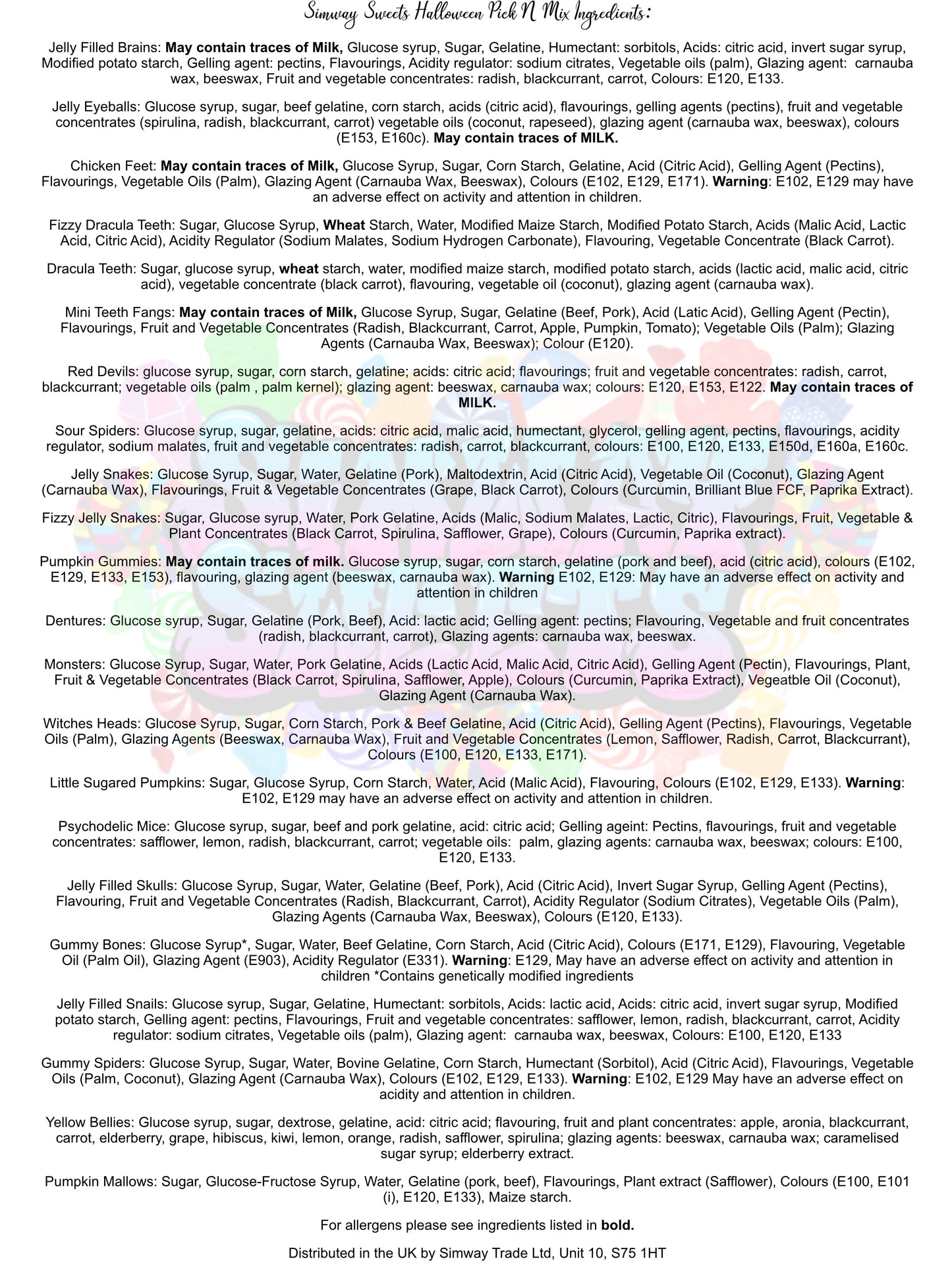 Halloween Trick or Treat Jar - 740g Pick N Mix Sweets