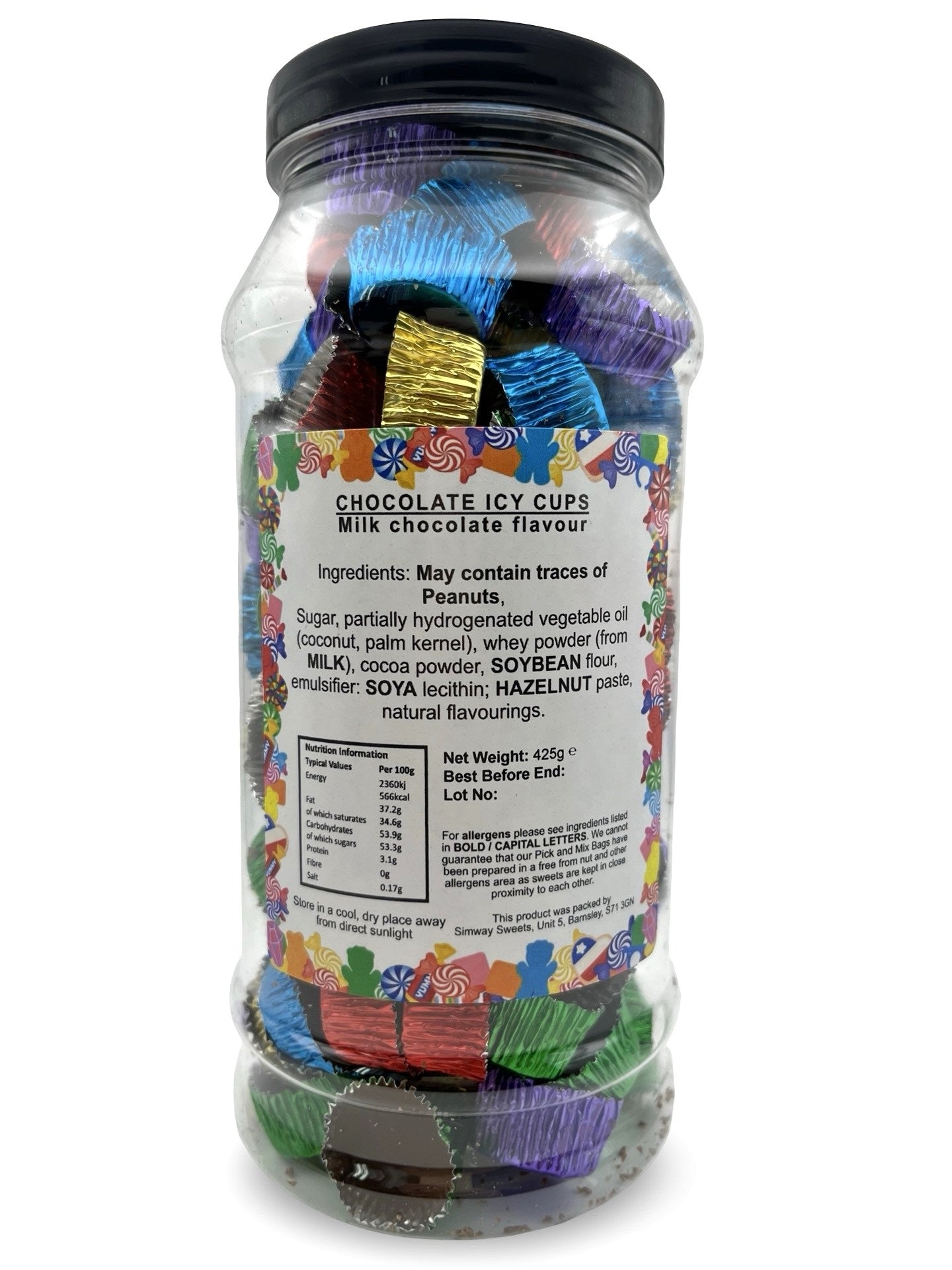 Milk Chocolate Icy Cups Retro Sweets Gift Jar - 425g