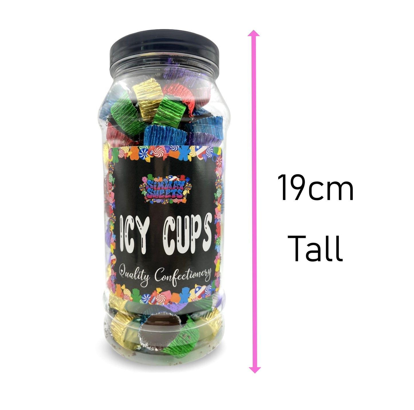 Milk Chocolate Icy Cups Retro Sweets Gift Jar - 425g