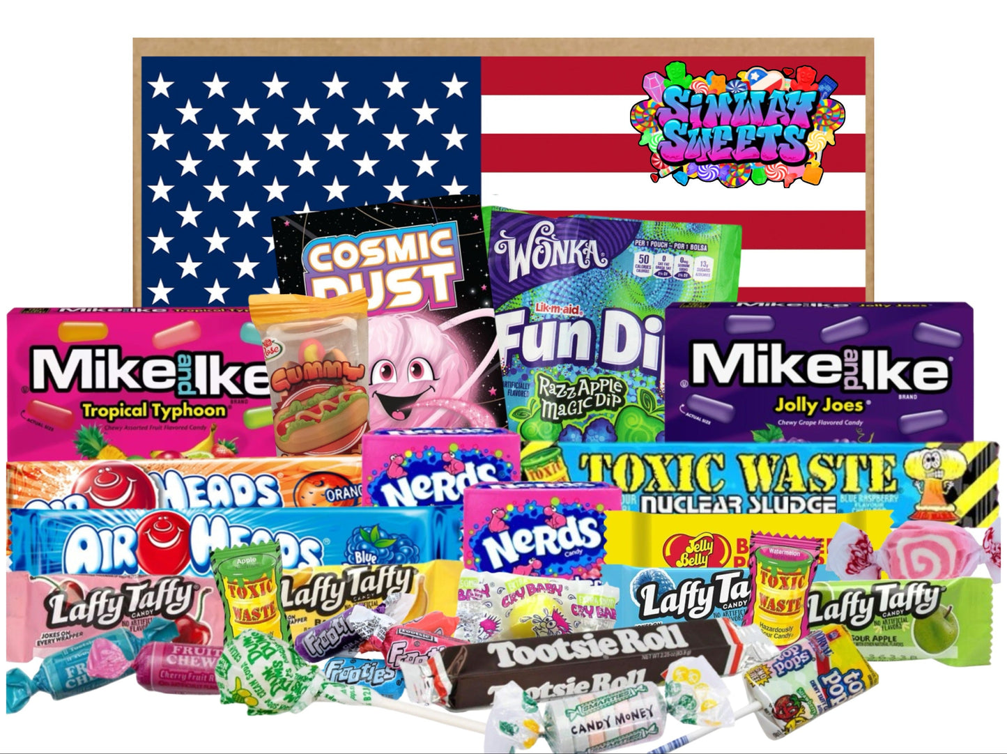 American Sweets Gift Box  Includes 30 Assorted Treats